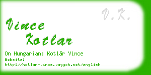 vince kotlar business card