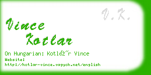 vince kotlar business card